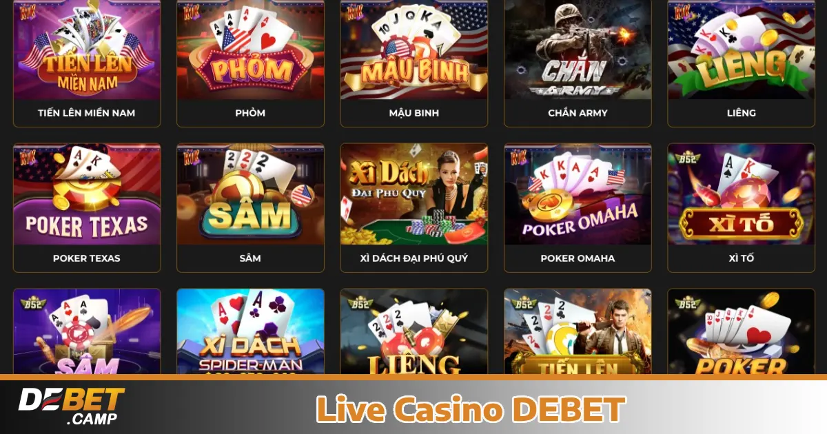 LIVE CASINO 3 Các trò chơi nổi bật tại Live Casino Debet