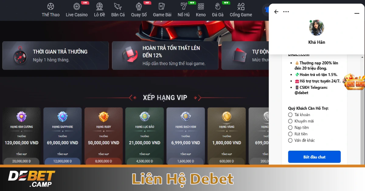 Liên Hệ Debet – Trung Tâm Giải Đáp Mắc Mắc & Hỗ Trợ 24/7 1 Live chat & hỗ trợ trực tuyến nhanh nhất